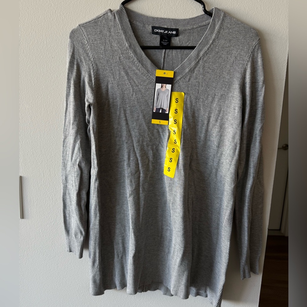 DKNY Heather Gray Knit Top